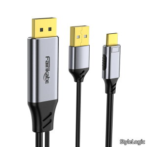 �y���������z6.6�t�B�[�g DisplayPort - USB C�P�[�u�� DP 1.2�I�X-Type-C�I�X 4K@60Hz HDR MacBook Pro/Air�AiMac�A�|�[�^�u�����j�^�[�AUSB-C�f�B�X�v���C���j�^�[�ɑΉ�