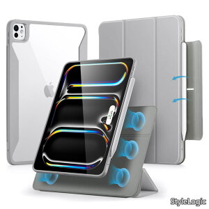 �y���������ziPad Pro 11�C���` �P�[�X�iM5/M4�A2025/2024�j��p Pencil�z���_�[�t�� ���O���\�}�O�l�b�g�J�o�[ �c�u��/���u���X�^���h Pencil Pro/USB-C�Ή� Rebound