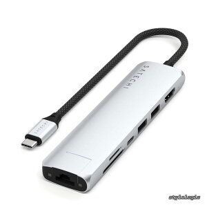 �y���������z7 in 1 USB-C �X�����v���X �}���`�|�[�g�A�_�v�^�[�i�L��LAN�C�[�T�l�b�g�A100W�}���[�d�A4K@60Hz HDMI�AUSB-A 10Gbps ×2�����f�[�^�]���ASD/microSD�Ή��AMacBook Air & Pro�A�m�[�g�p�\�R���Ή�