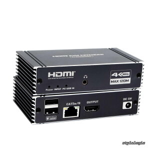 �y���������z30Hz 120m HDMI KVM�G�N�X�e���_�[�AUSB KVM�R���g���[���Ή�HDMI�G�N�X�e���_�[�iRJ45�ڑ��ACat5e/Cat6�P�[�u���o�R��120m�`���\�APOC�Ή��A���[�v�T�|�[�g�AUSB�L�[�{�[�h/�}�E�X�Ή��jP