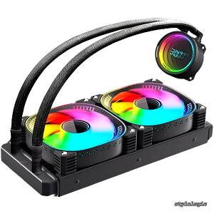 �y���������z�ȈՐ���N�[���[ 240mm ���x�\���@�\�t�� �C���t�B�j�e�B?�~���[ CPU�N�[���[ LED ARGB 5v 3pin LGA1700/1200/115X AMD:AM5/AM4�\�P�b�g�ɑΉ� 4pin PWM �t�@������ (240mm�u���b�N)