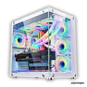 �y���������z�~�h���^���[ atx �s���[���Xpc�P�[�X type-c�����C���^�[�t�F�[�XUSB3.0 �����|�����K���X ATX/MATX/ITX/Micro-ATX�}�U�[�{�[�h�Ή� ���Ή� 360����Ή� (�z���C�g)