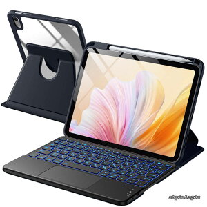 �y���������ziPad�p �L�[�{�[�h�t���P�[�X - (A16)��11���� 11�C���`2025/��10���� 10.9�C���`2022 JIS���{��z�� 360 �x��] �y�ʁE�S�ʕی� �h���ގ� �É��L�[7 �F���C���{�[�o�b�N���C�g 2���iOS�f