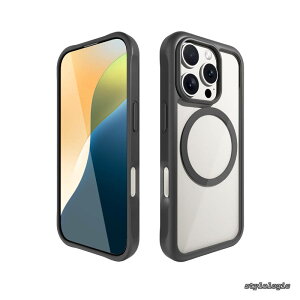 �y���������zAIR/�S�����K���XiPhone�P�[�X for iPhone 16�V���[�Y MagSafe�Ή��A�ϏՌ��A�ČRMIL�K�i�A���ϖh�~�A���}�O�l�b�g���ځA�X�g���b�v�z�[�� (�u���b�N iPhone 16 Pro)