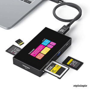 �y���������z8-in-1 CFexpress Type B/Type A�J�[�h���[�_�[ �^�b�`�X�N���[������ UHS-II SD/microSD�X���b�g�A4K HDMI�AUSB-C & USB-A 3.2 Gen 2 (10Gbps)�A100W PD�Ή� �f������ҁE�ʐ^�ƁE�N���G�C�^�[����