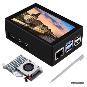 �y���������z3.5 �C���` HDMI �^�b�`�X�N���[���ARaspberry Pi 5 �p�P�[�X�t���A���� Pi 5 �A�N�e�B�u�N�[���[�t���ARaspberry Pi 5 �p 320x480 ���j�^�[ TFT LCD �f�B�X�v���C