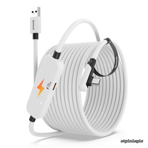 �y���������z�����N�P�[�u�� 6M �[�d�t���AMeta Quest 3S/Quest 3/Quest 2/Pico 4 �ɑΉ��A�ʂ̏[�d�|�[�g�t�� VR �����N�P�[�u���AUSB 3.0 ���� Type C �R�[�h ���C�g PC/SteamVR �p