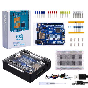 �y���������z�w���p�X�^�[�^�[�L�b�g (Arduino UNO R4 WiFi �p)�A���� UNO R4 WiFi �{�[�h�A�����A�N�����J�o�[�t�������P�[�X�A400 ���e�X�g�{�[�h�AUSB-C �P�[�u���t��