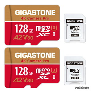 �y���������z�}�C�N��sd�J�[�h 128GB 2�Z�b�g 4K Camera Pro microSDXC UHS-I A2 V30 U3 C10 100MB/s Ultra HD 4K �r�f�I�^�� Gopro �C���X�^360 �A�N�V�����J���� �X�|�[�c�J���� SD�A�_�v�^�[2���t��