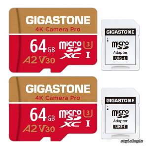 �y���������z�}�C�N��sd�J�[�h 64GB 2�Z�b�g 4K Camera Pro microSDXC UHS-I A2 V30 U3 C10 Ultra HD 4K �r�f�I�^�� Gopro �A�N�V�����J���� �X�|�[�c�J���� 95MB/s SD�A�_�v�^�[2���t��