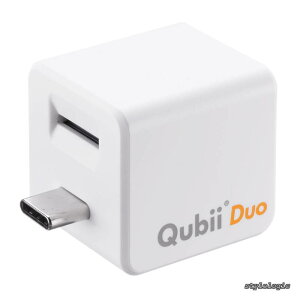 �y���������ziPhone/iPad Android USB-C �[�d���Ȃ��玩���o�b�N�A�b�v microSD �J�[�h���[�_�[ �ʐ^ �f�[�^�ۑ� Qubii Duo �z���C�g 400-ADRIP014W