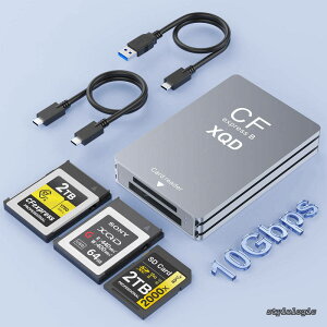 �y���������zType B & XQD & SD �J�[�h���[�_ 3 in 1�A�f���A���X���b�gUSB3.2 10Gbps �����]�� CFexpress Type B cf�J�[�h���[�_�[ �A���~�j�E�� �^�C�v cf�J�[�h �A�_�v�^�[ cf sd XQD �J�[�h Android/Windows/Mac OS/