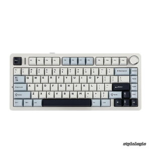�y���������zx Aula F75 �Q�[�~���O�L�[�{�[�h �K�X�P�b�g ���J�j�J���L�[�{�[�h 5�w�p�b�h���m�u�t�� 75% ���C�����X �z�b�g�X���b�p�u�� Bluetooth/2.4GHz/USB-C RGB �Z�K�F�؎擾 (Light Blue LEOBOG Reaper 