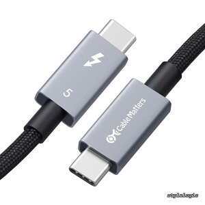 �y���������zCable Matters 80Gbps �ґgThunderbolt 5 �P�[�u�� - 1m�A[�ő�120Gbps�ш敝�u�[�X�g�E240W�[�d�E8K / 4K@540Hz]�A�T���_�[�{���g5 �P�[�u���AThunderbolt 4/USB4/USB-C�Ή��A�u���b�N