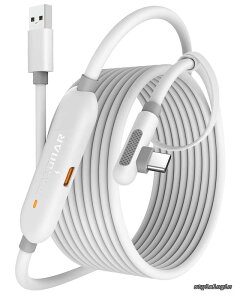 �y���������z�����N�P�[�u�� �[�d�@�\�t�� Meta Quest 3S/Quest 3/Oculus Quest 2/Pico 4�ɑΉ� �Q�[��PC/Steam VR�p �y5Gbps�����f�[�^�ڍs ���ϋv�i�C�����f�ށzUSB-A 3.3 & Type C�P�[�u�� �V�тȂ���[�d