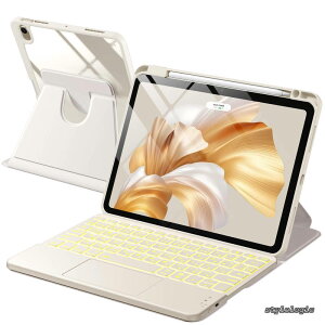 �y���������ziPad�p air �L�[�{�[�h�t���P�[�X m4- �Ή�iPad Air 11�C���` (M3/M2)�A��5����A��4���� �Ή� JIS���{��z�� 360 �x��] �y�ʁE�S�ʕی� �h���ގ� �É��L�[7 �F���C���{�[�o�b�N���C�g 2��
