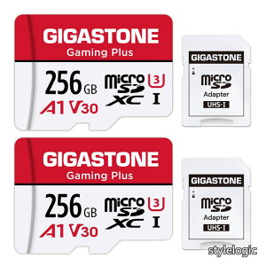 �y���������z1 �Ή��z GIGASTONE �}�C�N��sd�J�[�h 256GB 2�Z�b�g Gaming Plus microSDXC UHS-I A1 V30 U1 C10 4K UHD���� 100MB/s ���� SD�A�_�v�^�[2���t���y5�N�ۏ؁z