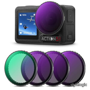 �y���������zCONCEPT Osmo Action 5Pro/4/3 �p�t�B���^�[�Z�b�g(PL+ND8+ND16+ND32) ���� ND�t�B���^�[ �Ό� CPL�t�B���^�[ �����Y�ی� AGC���w�K���X �����ߗ� �����ʒ��� ���ˏ��� 28�w�i�m�R�[�e�B���O ��