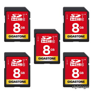 �y���������z8GB SD�J�[�h 5�Z�b�g SDHC UHS-I U1 C10 80MB/s �������[�J�[�h �t��HD �r�f�I �f�W�^���J���� �����L�^ �~�j�P�[�X5�t��