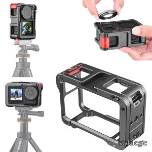 �y���������zACTION 5 Pro/DJI ACTION 4/OSMO ACTION 3 �Ή� �P�[�W �A���~���� �N�C�b�N�����[�X �ی�t���[�� �J�����ی�P�[�X �R�[���h�V���[�O���[�u��1/4�l�W���t�� �ڑ��\ �O�r ���B��_ �}�C