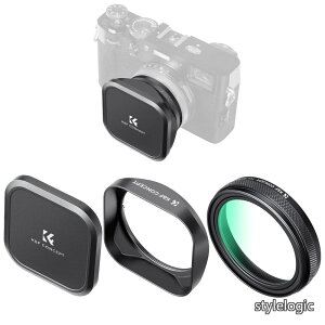 �y���������zCONCEPT 49mm UV�t�B���^�[+�����Y�t�[�h+�����Y�L���b�v �x�m�t�C������p Fujifilm�p X100/X100F/X100S/X100T/X100V/X100VI�p �ی�t�B���^�[ 28�w�R�[�e�B���O ���O���J�b�g ���w�K���X ���� 