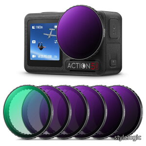 �y���������zCONCEPT Osmo Action 5Pro/4/3 �p�t�B���^�[�Z�b�g(PL+ND8+ND16+ND32+ND64+ND256) ND �����t�B���^�[ CPL �Ό��t�B���^�[ �����Y�ی� AGC���w�K���X �����ߗ� �����ʒ��� ���ˏ��� 28�w�i�m�R�[�e�B