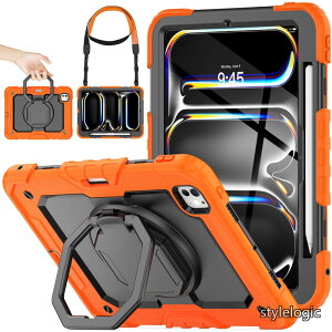 �y���������zstock 2025�N/2024�N iPad Pro 11�C���`(M5/M4)��p�����O�n���h���ϏՌ��P�[�X �ی�t�B�����t���O�ʃJ�o�[ �y�����[ 360°��]�����O�n���h���X�^���h �V�����_�[�X�g���b�v iPad Pro 11 