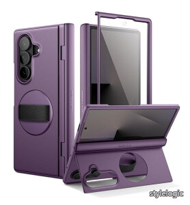 �y���������z�Ή�Samsung Galaxy Z Fold 7 �P�[�X 360°��]���n���h�X�g���b�v�A�O���b�v�z���_�[�A�L�b�N�X�^���h�A�X�N���[���v���e�N�^�[�A�q���W�ی�@�\�t���A�X�����Ŋ��ȑϏՌ��ی�J