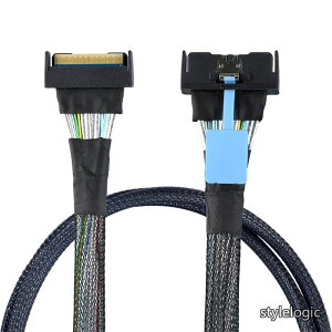 �y���������z5.0 Mini Cool Edge IO MCIO STR SFF-8654 PCI-E �X�������C�� SAS 8i 74�s�� �I�X - SFF-8654 SAS 4.0 74�s�� �I�X SFF-8654 �����P�[�u�� 50cm