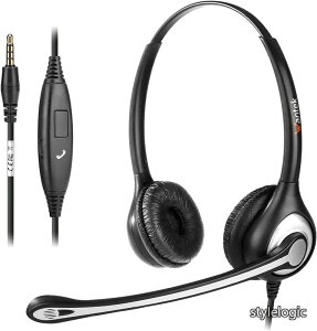�y���������z�w�b�h�Z�b�g3.5mm ���� �m�C�Y�L�����Z�����O�}�C�N�t���ƃR�[������ PC�p3.5mm�w�b�h�z�� Web��c�ASkype�A�I�t�B�X�A�ݑ�Ζ��A�r�W�l�X�A�R�[���Z���^�[�ɓK�p iPhone�AiPad�A�R