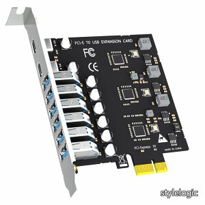 �y���������zU6A2C PCIe USB �g���J�[�h 8 �|�[�g USB3.2 GEN1�yType-C×2+Type-A×6�zWindows/Linux �Ή��iMac OS ��Ή��j