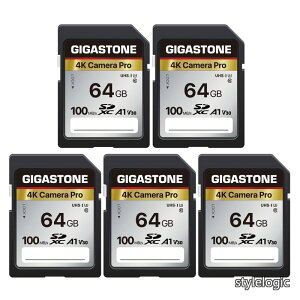 �y���������zSD�J�[�h 64GB 5�Z�b�g 4K Camera Pro SDXC UHS-I A1 V30 U3 C10 100 MB/s ���� 4K UHD & Full HD �r�f�I Canon Nikon Sony Pentax Kodak Olympus Panasonic�Ȃ� �f�W�^���J���� ��჌�t�Ή� �~�j�P�[�X5�t��