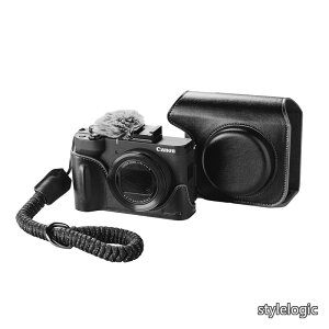 �y���������z�J�����p���U�[�P�[�W�L�b�g PowerShot V1�p�n�[�t���U�[�P�[�X �t���b�v�P�[�X�J�o�[ ���X�g�X�g���b�v�A�t�@�[�E�B���h�X�N���[���t�� �����^�т₷���ی�� �i�u���b�N�j 5386