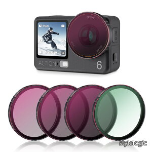 �y���������zDJI���� Osmo Action 6 �p�t�B���^�[�Z�b�g�A4���Z�b�g�iCPL+ND8+ND16+ND32�j�A���w�K���X�A���w�i�m�R�[�g�A�����Y�ی�Aaction 6 �A�N�Z�T���[