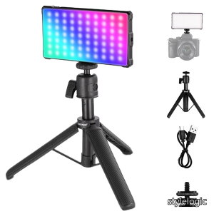 �y���������zBasics RGB �r�f�I���C�g �B�e�p���C�g ���O�r�X�^���h�t�� 8W �t���J���[ 984lux CRI97 �����F 2700K-7500K �����\ 18�V�[������ 4000mAh�o�b�e���[ �|�[�^�u�� ���^ LED�p�l���Ɩ��L�b�g