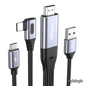 �y���������zto USB-C �ϊ��P�[�u�� 2.5m 4K/60Hz L���^ HDMI�o�͂�USB-C���j�^�[�EAR�O���X�� �f�������o�� PD60W���d�Ή� PS5�EXbox�ESteam Deck�EWACOM�Ή� AR�O���X�iXreal�ERayNeo�ERokid�EViture�EXreal Beam����