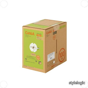 �y���������zLAN�P�[�u�� CAT6A�Ή� ���� �R�l�N�^���� RoHS�w�ߏ��� �P�� �����b�N�X 100m �z���C�g LD-GPAL/WH100RS