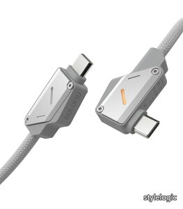 �y���������zM07 240W USB-C to USB-C �A���~�j�E�������P�[�u���bUSB 3.1 Gen2 10Gbps�b4K@60Hz �f���o�́E�}���[�d�Ή��biPhone 17/16/15 Pro Max�ANVMe SSD�AGalaxy S25/S24/S23 Ultra�AMacBook Pro �Ή� - �O���[ 6.6 FT