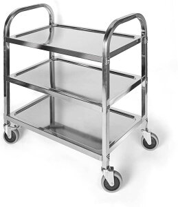 �X�e�����X�L�b�`���J�[�g �L���X�^�[?�u���[�L�t�� 3 �i�z�V�� 95×95×50cm �V�ω׏d 150kg �Ɩ��p���[�ړ��֗� ��^���S��