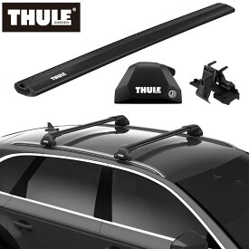 【送料無料】THULE（スーリー） VOLVO XC40（ダイレクトルーフレール付き 2018～）専用ベースキャリアセット フット7206+ウイングバーエッジ ブラック 7213B×2本+キット6010