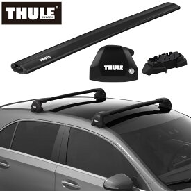 【送料無料】THULE スーリー LEXUS NX（ダイレクトルーフレール付き 20系 AAZA2#/AAZH2#/TAZA25） ルーフキャリア 4点セット フット7207+ウイングバーエッジ7214B/7213B+キット7047 ベースキャリア カーキャリア ルーフラック カスタム パーツ アクセサリー