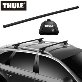 【送料無料】THULE スーリー JEEP レネゲード（ルーフレール付き 2015～） ルーフキャリア 2点セット フット710410+スクエアバー7124 ベースキャリア カーキャリア