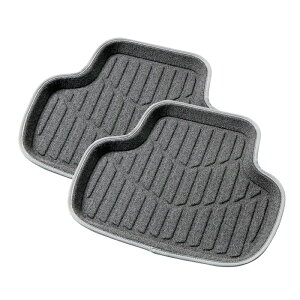 カーマット3Dステンガード リア用グレー S(48X41)2枚セット 立体トレー形状と防水で汚れ防止/バケットマット/足マット フロアマット