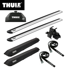 【送料無料】THULE スーリー AUDI A4 アバント（8W# ダイレクトレール）専用ベースキャリア（フット7106+ウイングバー EVO7112+キット6019）+サーフパッド846+ストラップ523