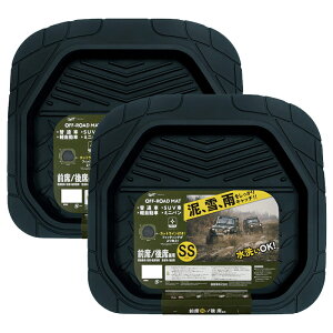 車用 前席フロアマット 2枚セット SSサイズ 48×45.5 汎用 抗菌 防臭 水洗いOK カットライン付き 軽自動車 普通自動車 SUV ミニバン キャンプ スキー アウトドア 足マット カーマット 後部座