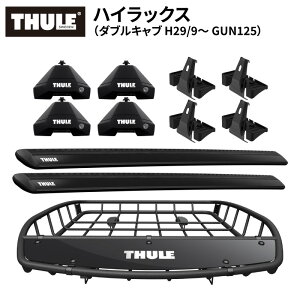 �y��������������E�����������zTHULE �X�[���[ �n�C���b�N�X�i�_�u���L���u H29/9�` GUN125�j��p�x�[�X�L�����A�i�t�b�g7105+�E�C���O�o�[ EVO 7114B+�L�b�g5003�j+���[�t�o�X�P�b�gTH859XT �J�[�S�o