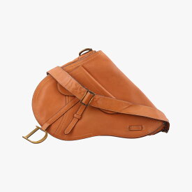 【中古】クリスチャンディオールChristian Diorサドル ブラウン レザー MA-0052