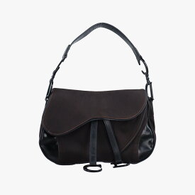 【中古】クリスチャンディオールChristian Diorダブルサドル ブラウン レザー RU 1010