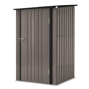 スチール製物置 床なし 屋外 収納庫 大容量 1200L 幅99cm 奥行105cm 高さ160cm 防水 防錆 耐衝撃 組立式 施錠可能 屋外収納 ガーデン収納庫 ベランダ 倉庫 ブラック/グレー/ブラウン