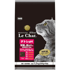 イースター　猫ドライ　プロステージ　ル・シャット　デトレpH　1.2kg (200g x 6袋)腎臓と尿pHの健康維持　国産　アレルギー対応　ルシャット　キャットフード　成猫　小粒